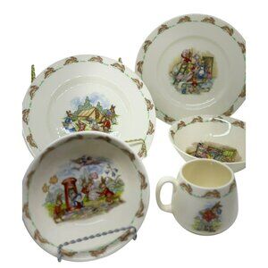 VTG Royal Doulton Bunnykins Bone China Dinner Set 6-Piece Childrens England Made
